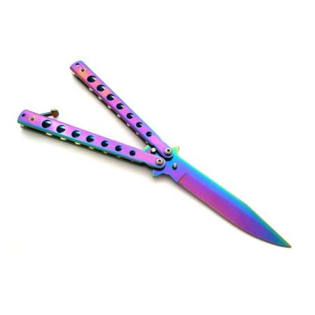 Nóż Motylek Rainbow N-495B