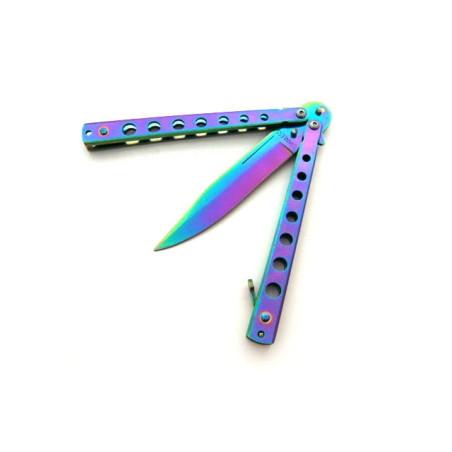 Nóż Motylek Rainbow N-495B