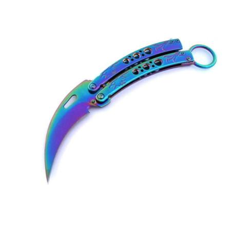 NÓŻ MOTYLEK RAINBOW KARAMBIT N-499B