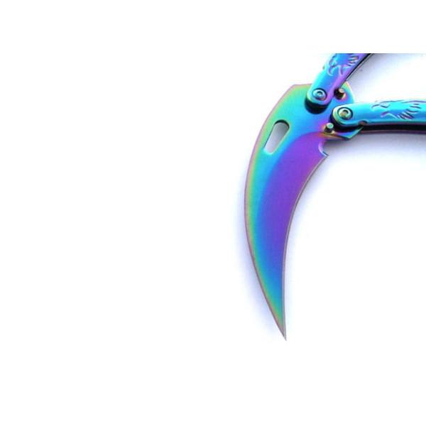 NÓŻ MOTYLEK RAINBOW KARAMBIT N-499B