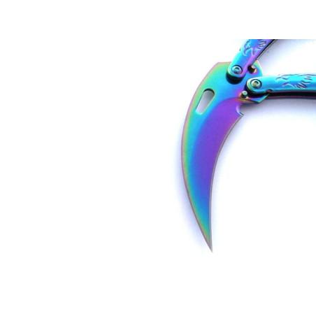 NÓŻ MOTYLEK RAINBOW KARAMBIT N-499B