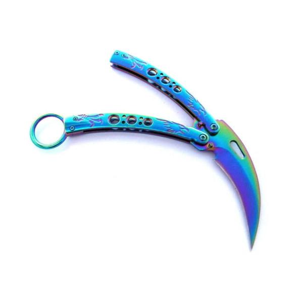 NÓŻ MOTYLEK RAINBOW KARAMBIT N-499B