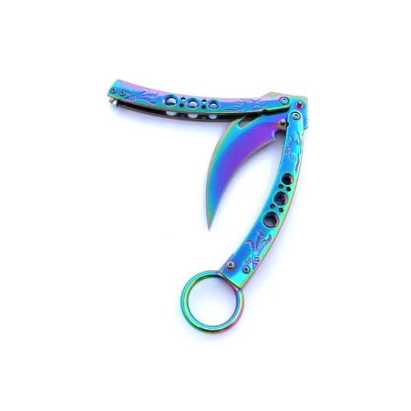 NÓŻ MOTYLEK RAINBOW KARAMBIT N-499B