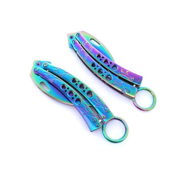 NÓŻ MOTYLEK RAINBOW KARAMBIT N-499B