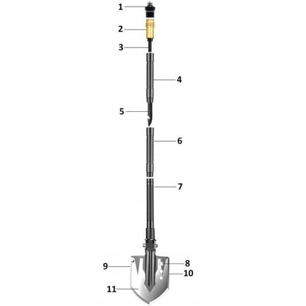 Składana Saperka Wielofunkcyjna BSH ADVENTURE SP-012 (D14-10-4)