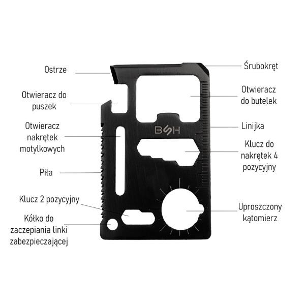 Multitool - Karta Przeżycia BSH ADVENTURE MT-025 Multitool - Karta Przeżycia BSH ADVENTURE MT-025