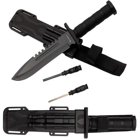 Nóż taktyczny HASTAA 15-HS-251 + krzesiwo i ostrzałka