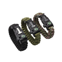 Bransoletka Survivalowa 5w1 Paracord Krzesiwo BR-003