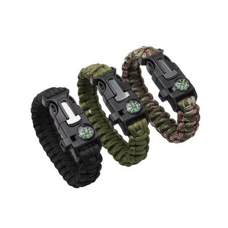 Bransoletka Survivalowa 5w1 Paracord Krzesiwo BR-003
