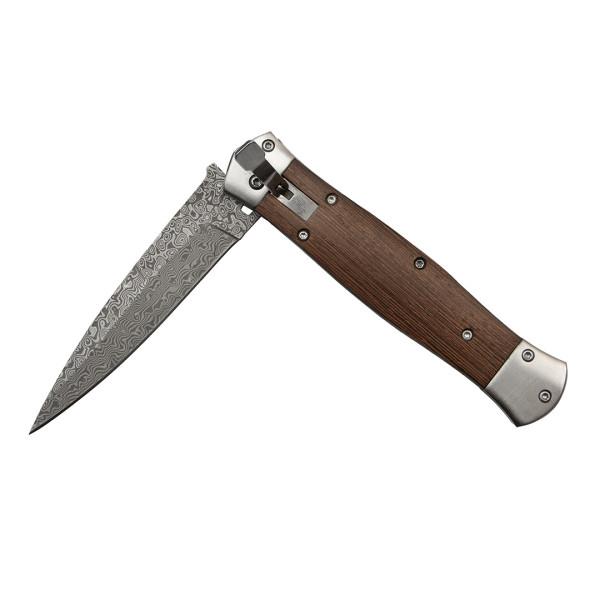 Nóż Sprężynowy Damasceński N-961 Damast Nóż Sprężynowy Damasceński N-961 Damast