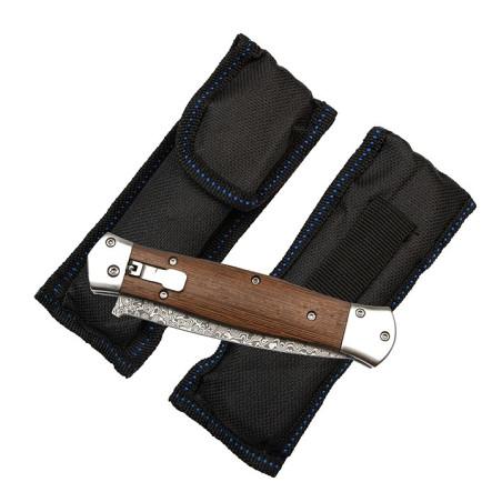 Nóż Sprężynowy Damasceński N-961 Damast Nóż Sprężynowy Damasceński N-961 Damast