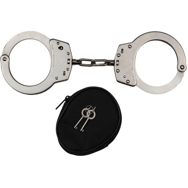 KAJDANKI POLICYJNE ŁAŃCUSZKOWE + KABURA KJ-007