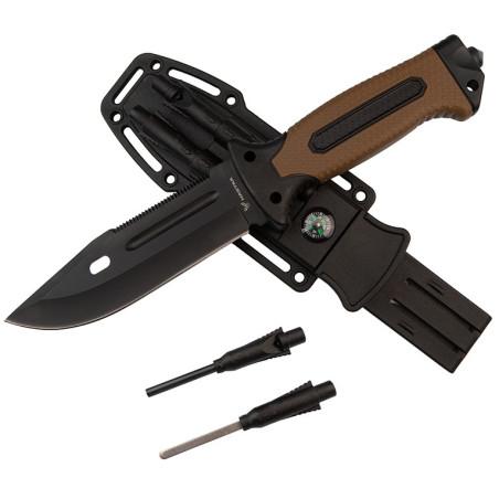 Nóż taktyczny HASTAA 10-HS-251 + krzesiwo i ostrzałka