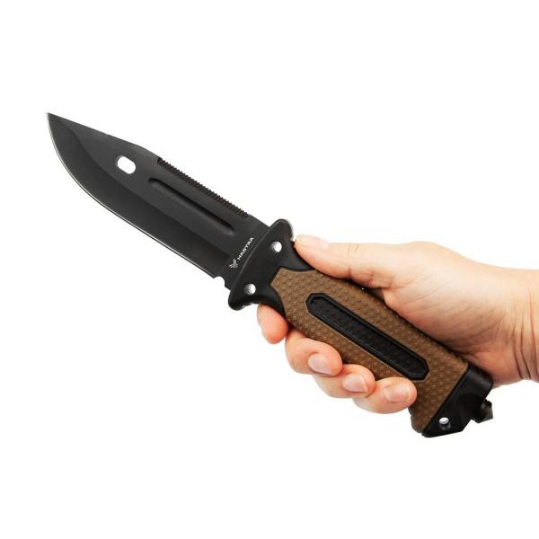 Nóż taktyczny HASTAA 10-HS-251 + krzesiwo i ostrzałka