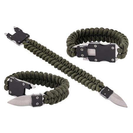 Bransoletka Survivalowa Paracord z Nożem BR-008