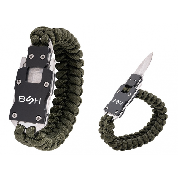 Bransoletka Survivalowa Paracord z Nożem BR-008