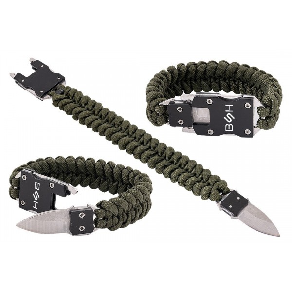 Bransoletka Survivalowa Paracord z Nożem BR-008
