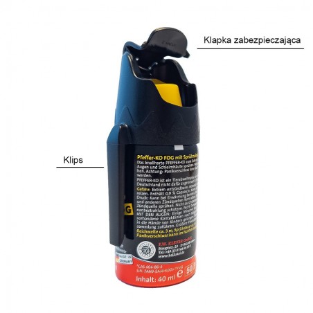 Gaz Pieprzowy Klever KO FOG 40 ml Stożek G-058 Gaz Pieprzowy Klever KO FOG 40 ml Stożek G-058