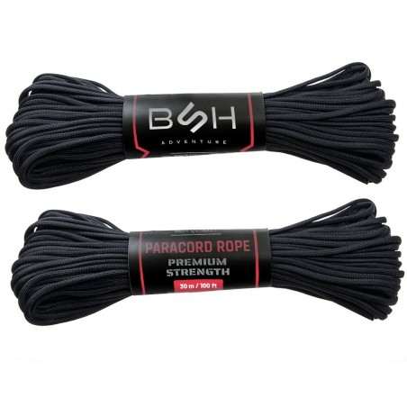 Linka Paracord Premium Strength BSH ADVENTURE Czarna BR-006B