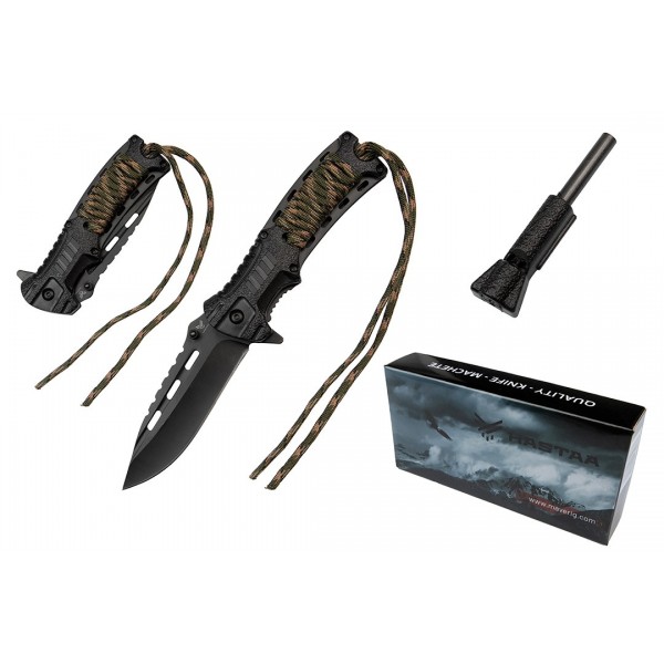 Nóż sprężynowy z krzesiwem HASTAA 02-HS-501