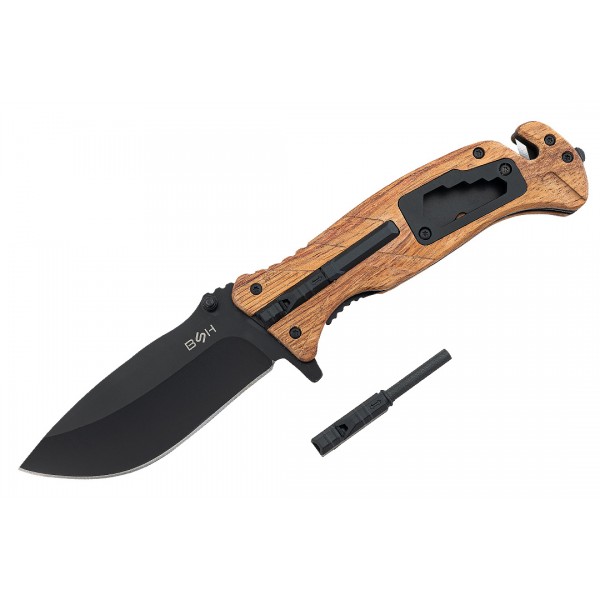Nóż Ratowniczy BSH ADVENTURE N-501B 6w1 Krzesiwo Klucze Gwizdek Nóż Ratowniczy BSH ADVENTURE N-501B 6w1 Krzesiwo Klucze Gwizdek