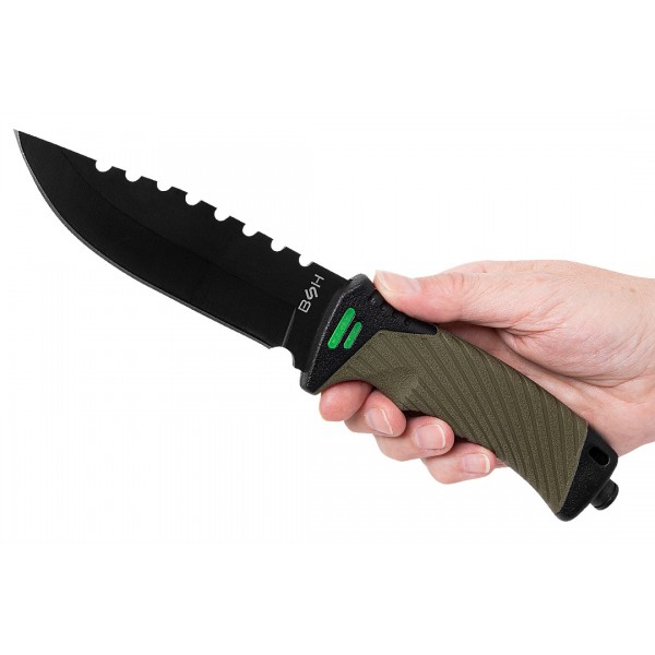 Nóż Taktyczny BSH ADVENTURE N-327B + Krzesiwo i Osełka Nóż Taktyczny BSH ADVENTURE N-327B + Krzesiwo i Osełka