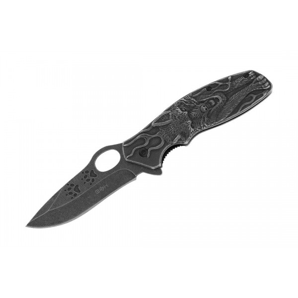 Nóż Składany BSH ADVENTURE WOLF N-072 Sprężynowy
