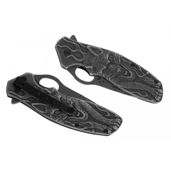 Nóż Składany BSH ADVENTURE WOLF N-072 Sprężynowy