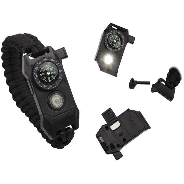 Bransoletka Survivalowa 9w1 Paracord Krzesiwo Kompas Latarka BR-004 Bransoletka Survivalowa 9w1 Paracord Krzesiwo Kompas Latarka BR-004