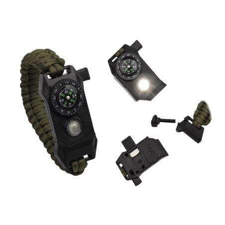 Bransoletka Survivalowa 9w1 Paracord Krzesiwo Kompas Latarka BR-004 Bransoletka Survivalowa 9w1 Paracord Krzesiwo Kompas Latarka BR-004