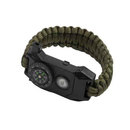 Bransoletka Survivalowa 9w1 Paracord Krzesiwo Kompas Latarka BR-004 Bransoletka Survivalowa 9w1 Paracord Krzesiwo Kompas Latarka BR-004