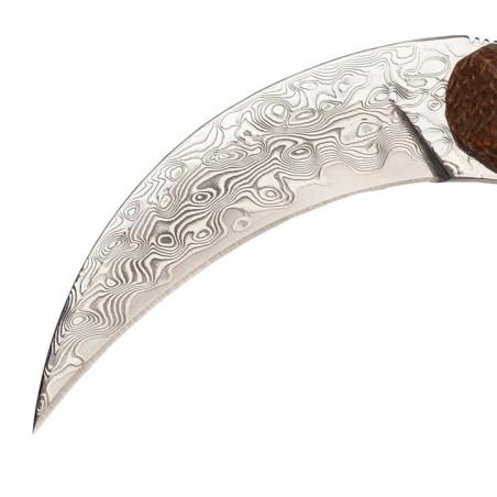 Nóż Karambit ze stali damasceńskiej BSH N-955 Nóż Karambit ze stali damasceńskiej BSH N-955